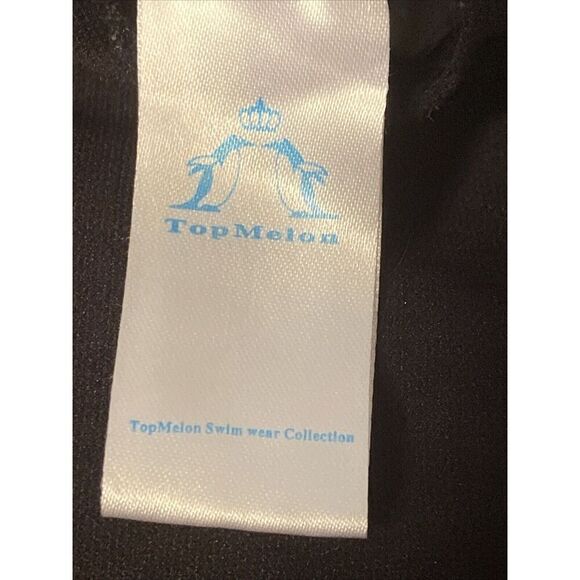 Ladies Top Melon One Piece Black Swimsuit Mesh On Front And Back Size Medium - Picture 7 of 9